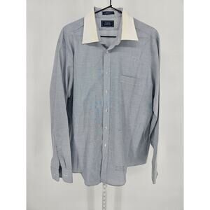 Vintage Capital Mercury Mens Sz L Long Sleeve Button Up Dress Shirt Gray White
